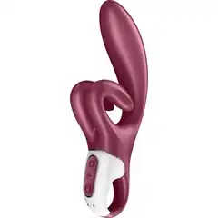  Бордовый вибратор-кролик Touch me 21,2 см 