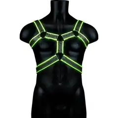  Стильная портупея Body Harness с неоновым эффектом размер L-XL 