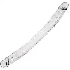  Прозрачный двусторонний фаллоимитатор Supreme Jelly Dildo 38,5 см 