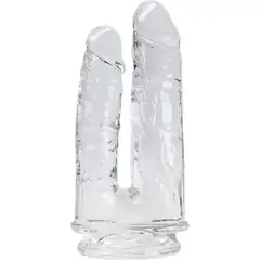  Прозрачный анально-вагинальный фаллоимитатор на присоске Imperium Jelly Dildo 18 см 