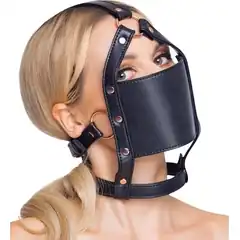  Черный намордник с кляпом-шаром Head Harness With A Gag 