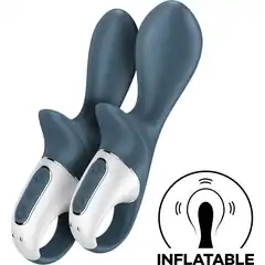  Серый анальный вибратор с функцией расширения Air Pump Booty 2 