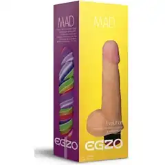  Телесный реалистичный мультискоростной вибратор Mad Lollipop 17,6 см. FFF 