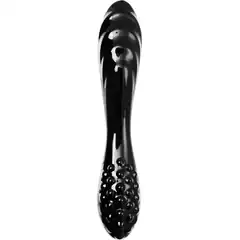  Черный двусторонний фаллоимитатор Dazzling Crystal 1 18,5 см 