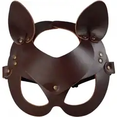  Коричневая кожаная маска Кошечка 