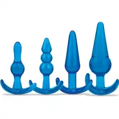  Тренировочный набор из 4 голубых анальных плагов Anal Training Set 