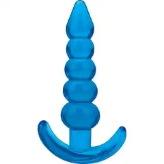  Голубая анальная елочка Medium Beaded Plug 11,4 см 