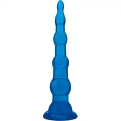  Голубая анальная елочка на присоске Anal Beads With Suction Base 17,1 см 