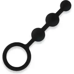  Черные силиконовые анальные бусы Silicone Anal Beads 14 см 