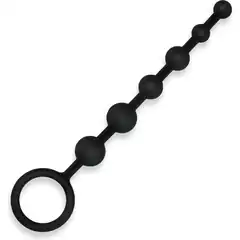  Черные силиконовые анальные бусы Silicone Anal Beads 21 см 