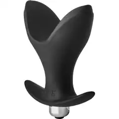  Черная анальная пробка Vibrating Anal Anchor Plug 10 см 