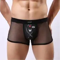  Мужские трусы-боксеры из сетки Cockcon Unzip-Me Boxer с пикантным принтом 