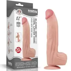  Телесный фаллоимитатор 12 King Sized Sliding Skin Dual Layer Dong 31 см 