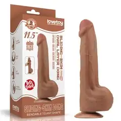  Коричневый фаллоимитатор 11.5 King Sized Sliding Skin Dual Layer Dong 29 см 