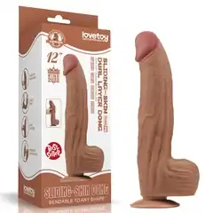  Коричневый фаллоимитатор 12 King Sized Sliding Skin Dual Layer Dong 31 см 
