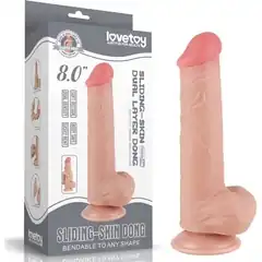  Телесный фаллоимитатор 8 Sliding Skin Dual Layer Dong 20,8 см 