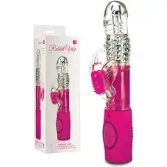  Розовый вибромассажер-ротатор с клиторальным стимулятором Rabbit Vibe Dazzling Delight Perfect 23 