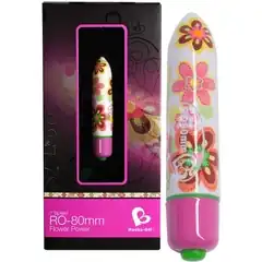 Мини-вибратор Flower Power с цветочным принтом 8 см 