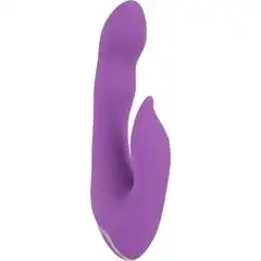  Фиолетовый вибромассажёр для внутренней и наружной стимуляции Purple Vibe G-Spot 20 см 