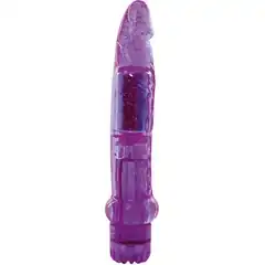  Фиолетовый вибратор-реалистик с блёстками JAMMY JELLY DAZZLY GLITTER- 18,5 см 