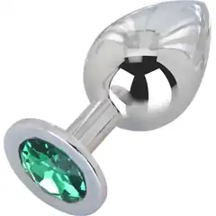  Большой стальной плаг с зеленым кристаллом Green Lime 9,5 см 