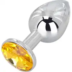  Мини-плаг из стали с желтым кристаллом Sweet Lemon 6,5 см 