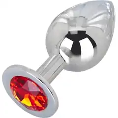  Большой плаг из стали с красным кристаллом Red Flame 9,5 см 
