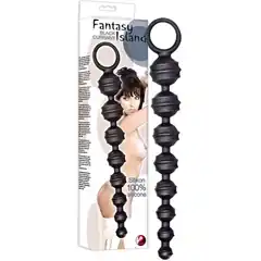 Чёрная анальная цепочка Fantasy Island Black Currant Anal Beads 32,5 см 