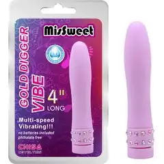  Гладкий мини-вибратор со сверкающими стразами MisSweet 10,4 см 
