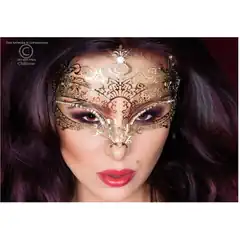  Золотистая маска с камешками 