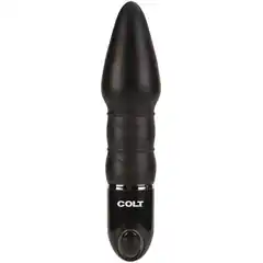  Чёрный анальный вибромассажер COLT Slider 17 см 
