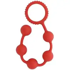  Красная анальная цепочка MENZSTUFF BUTT BEADS 23 см 