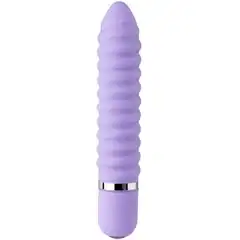  Фиолетовый ребристый мини-вибратор NEON WICKED WAND PURPLE 11,4 см 