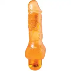  Оранжевый вибратор-реалистик JELLY JOY 7INCH 10 RHYTHMS ORANGE 17,5 см 