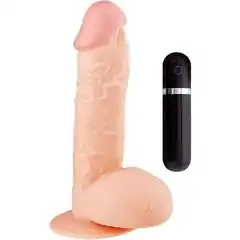  Телесный вибратор на присоске BIGSTUFF 7.5INCH FLESH 19 см 