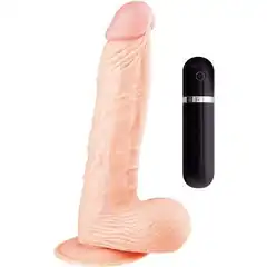  Телесный вибромассажёр с присоской BIGSTUFF 8.5INCH FLESH 22 см 