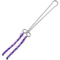  Зажим на клитор с фиолетовыми бусинами CLIT CLIPS PURPLE 