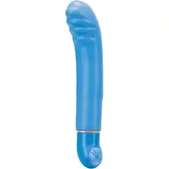  Синий вибратор с ребристой головкой PURE 8 G-SPOT BLUE 20 см 