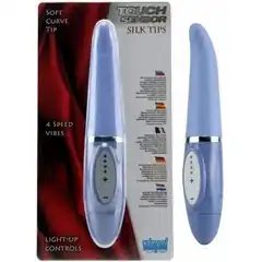  Фиолетовый вибромассажёр Touch Sensor Silk Tip 20 см 