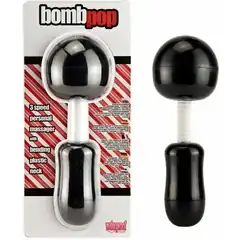  Чёрный вибромассажёр с шарообразной гнущейся головкой Bomb Pop 29 см 