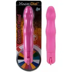  Розовый волнообразный вибромассажёр с колёсиком Magic Dial 19,5 см 
