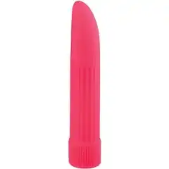  Классический розовый вибратор со скошенным кончиком BASICX MULTISPEED VIBRATOR 13 см 