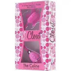  Розовый вибростимулятор-бабочка на ручке THE CELINE BUTTERFLY 