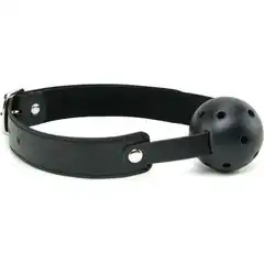  Чёрный пластиковый кляп-шар Breathable Ball Gag 
