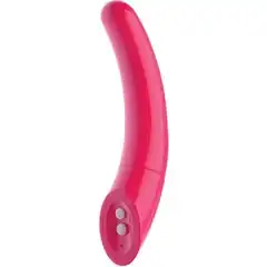  Ярко-розовый изогнутый вибромассажёр для G-стимуляции Body Curve 20 см 