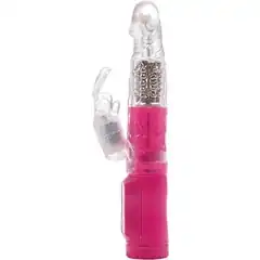  Хай-тек вибратор MAGIC TALES PINK CHARMED RABBIT с бусинами и отростком 20,5 см 