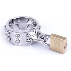  Кольцо фиксатор на пенис для любителей проколов Cylinder Spikes L 