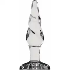  Прозрачная витая анальная пробка Bottom Line 5 Model 5 Glass 13 см 