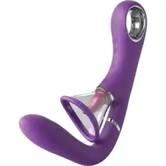  Сиреневый вибростимулятор с помпой и имитатором языка Her Ultimate Pleasure Pro 