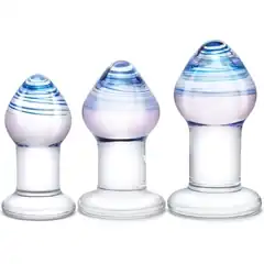  Набор из 3 стеклянных анальных пробок Pleasure Droplets Plug Set 